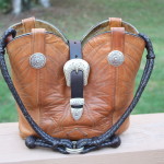 I used a pair of Justin boots for this purse. I added a couple b 001